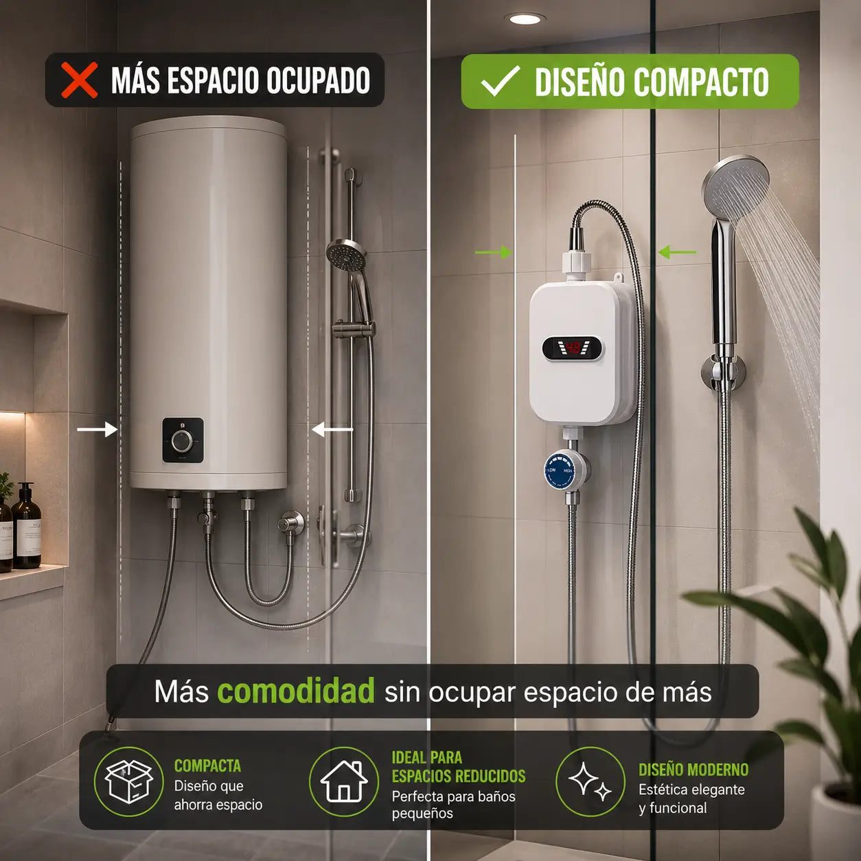 HeatFlow Pro®: Ducha Eléctrica Instantánea 3500W