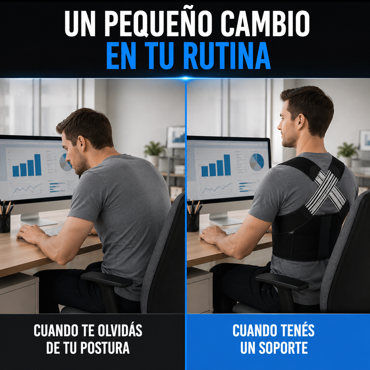 PostureFlex Pro®️: Corrector de Postura Ajustable e Invisible