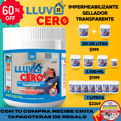 LLUVIA CERO 100% ORIGINAL! Sellador impermeabilizante + cinta tapagoteras de REGALO 🎁