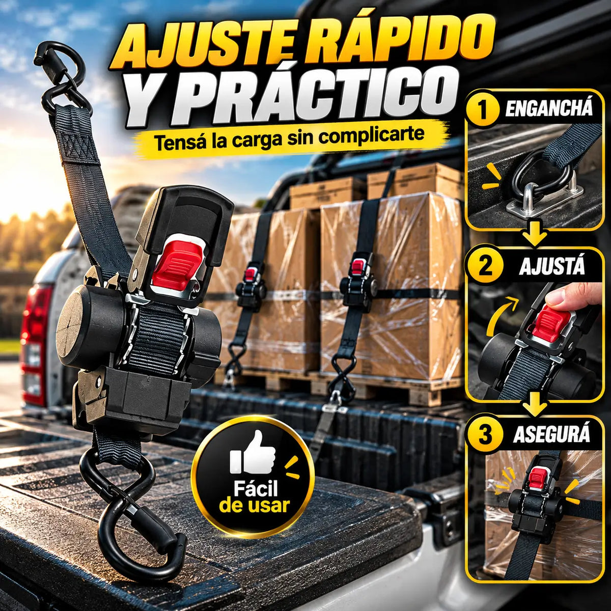¡PROMO 2X1! GripLock Pro®: Eslingas Retráctiles para Asegurar Carga