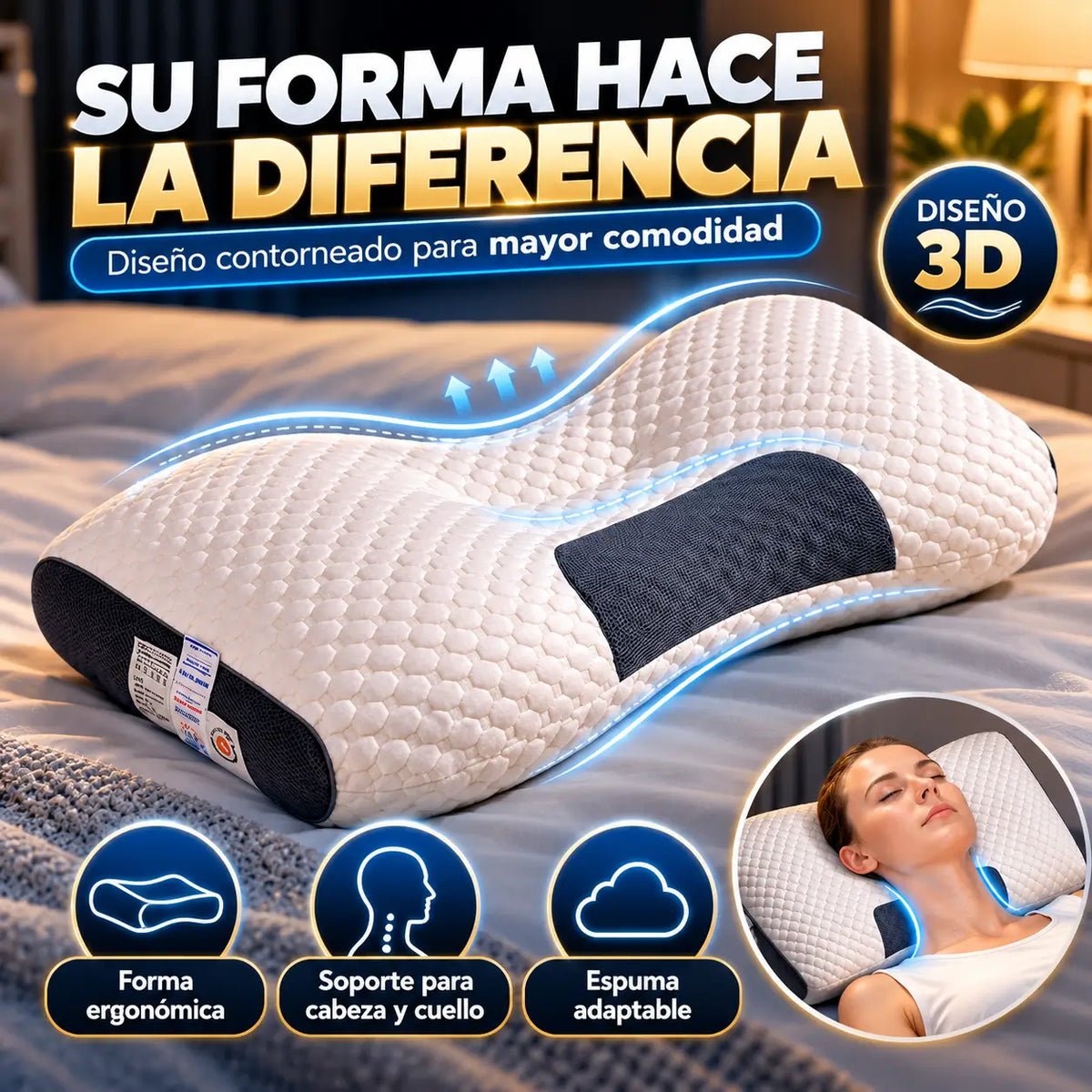 CerviDream®: Almohada Cervical 3D Viscoelástica