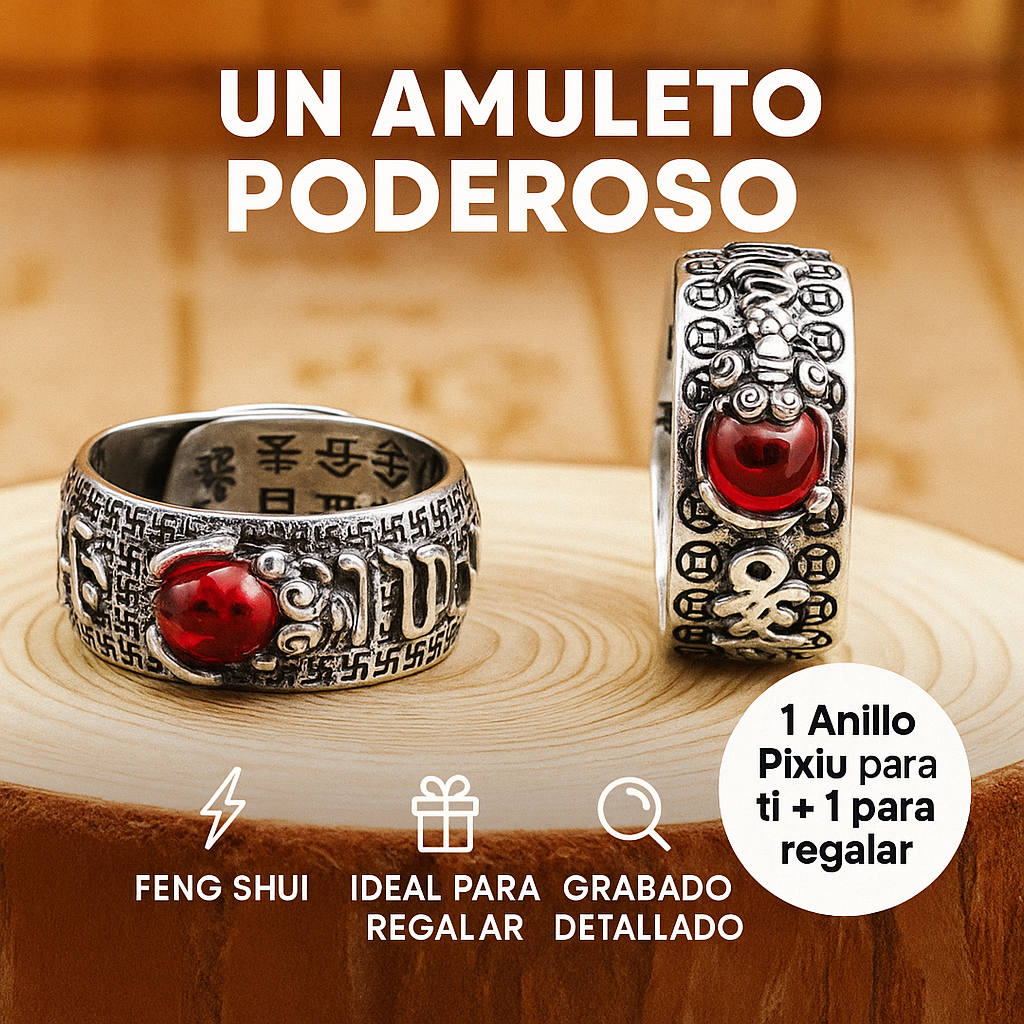 ¡PROMO 2X1! Anillo ajustable Pixyu Corazón de Buda: Atrae Riqueza y Abundancia con Estilo