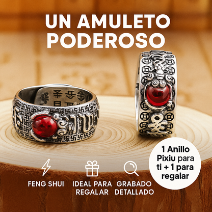 ¡PROMO 2X1! Anillo ajustable Pixyu Corazón de Buda: Atrae Riqueza y Abundancia con Estilo