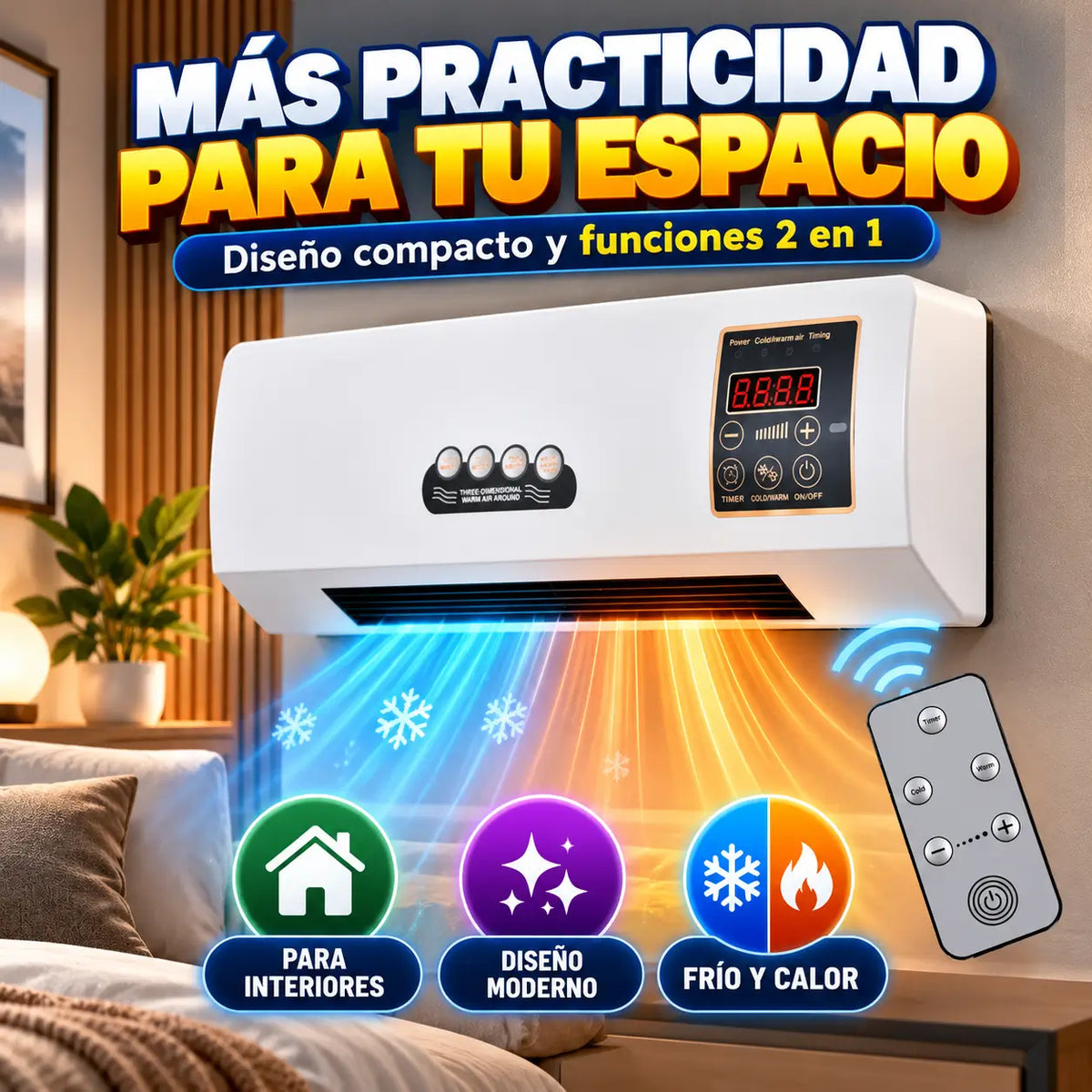 CoolHeat Pro®: Aire Acondicionado 2 en 1 Frío y Calor con Control Remoto