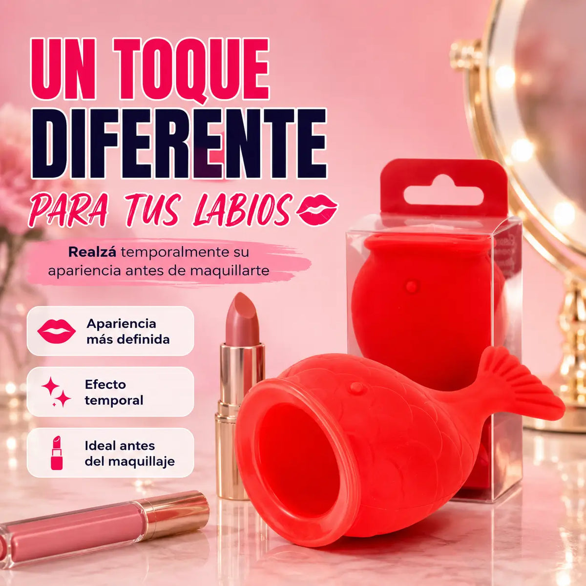 LipFish®️: Voluminizador de Labios Boca de Pez + Rodillo Facial de Piedra Volcánica de REGALO 🎁