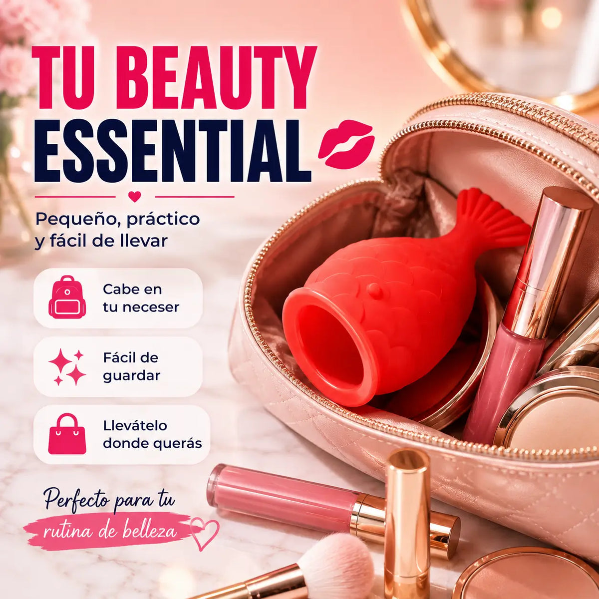 LipFish®️: Voluminizador de Labios Boca de Pez + Rodillo Facial de Piedra Volcánica de REGALO 🎁