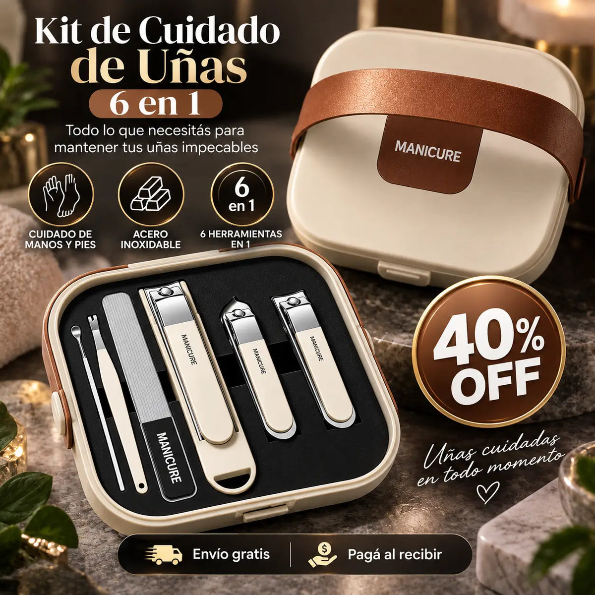 NailCare Pro®: Kit de uñas 6 en 1, práctico y completo.