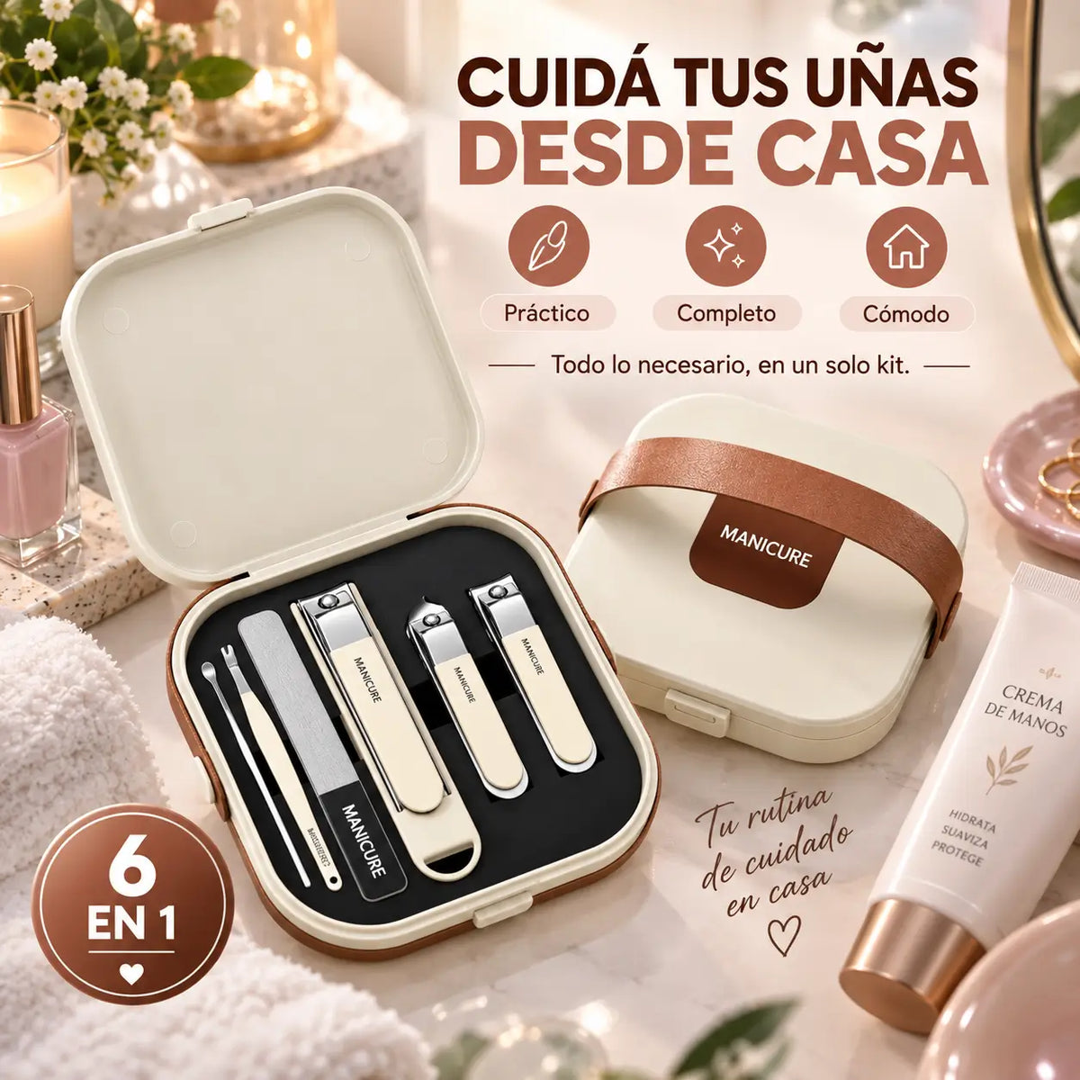 NailCare Pro®: Kit de uñas 6 en 1, práctico y completo.