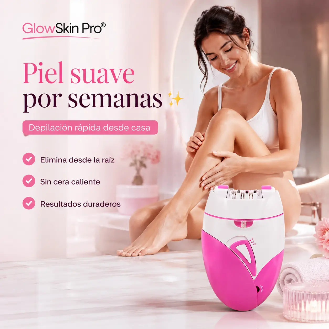 GlowSkin Pro®: Depiladora Eléctrica Recargable