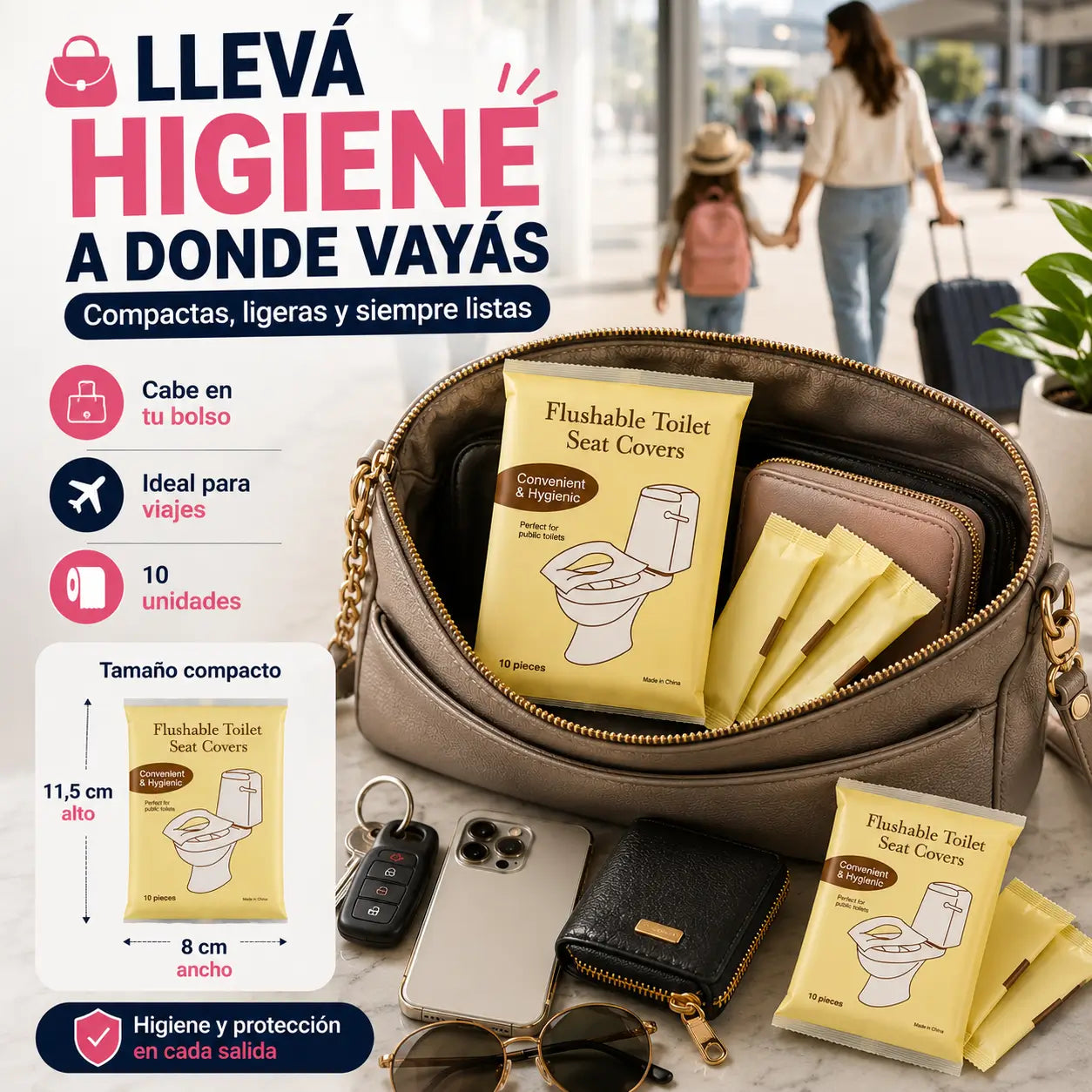 ¡PROMO 2X1! CoverSeat Pro®️: Fundas Desechables para Inodoro, Solubles en Agua