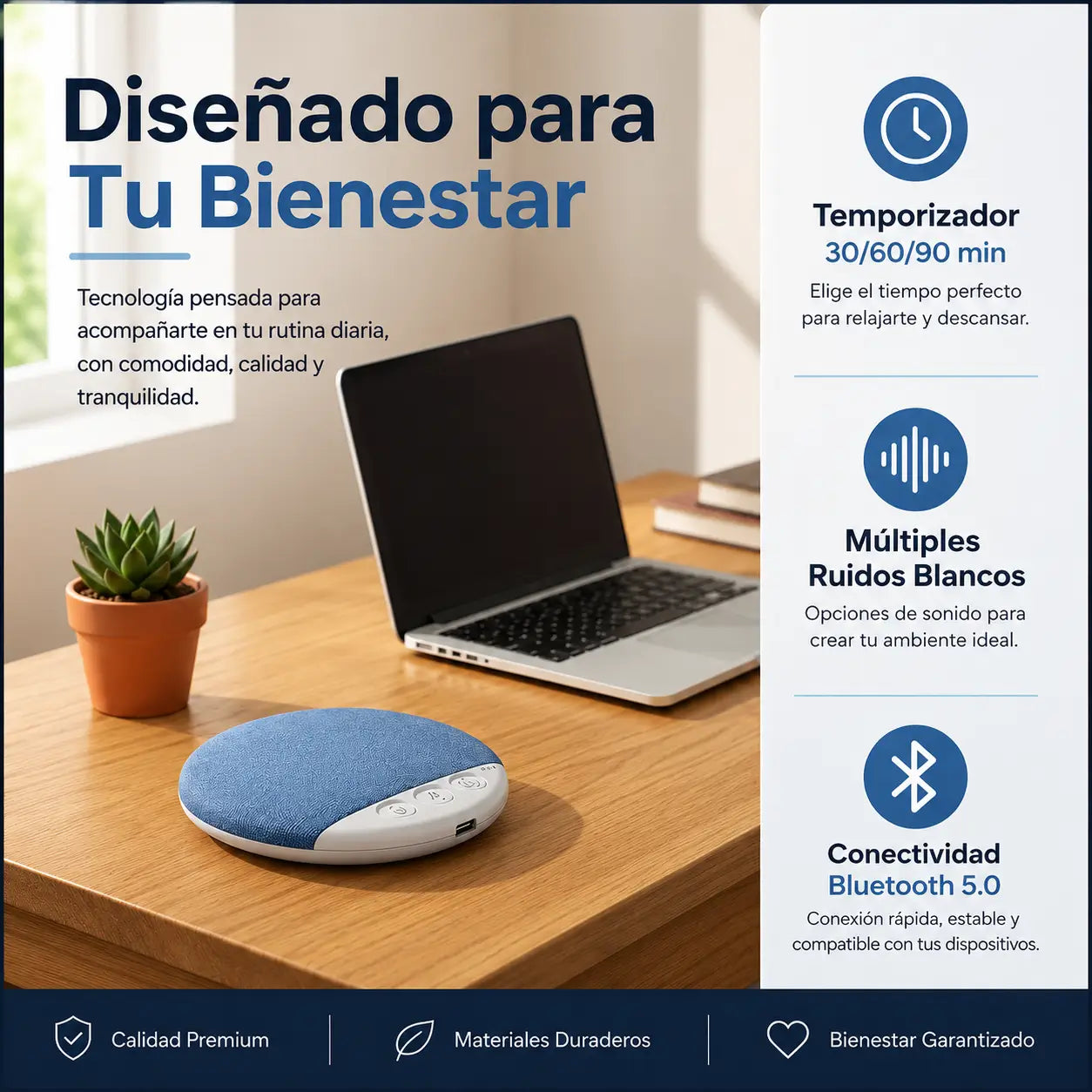 SleepWave Pro®: Altavoz de Almohada Bluetooth Ultradelgado