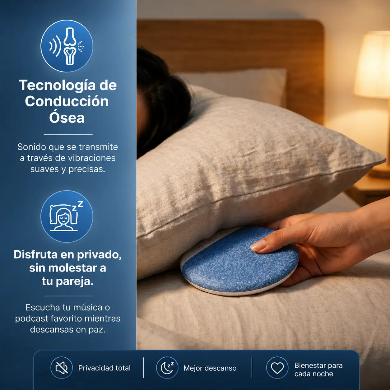 SleepWave Pro®: Altavoz de Almohada Bluetooth Ultradelgado