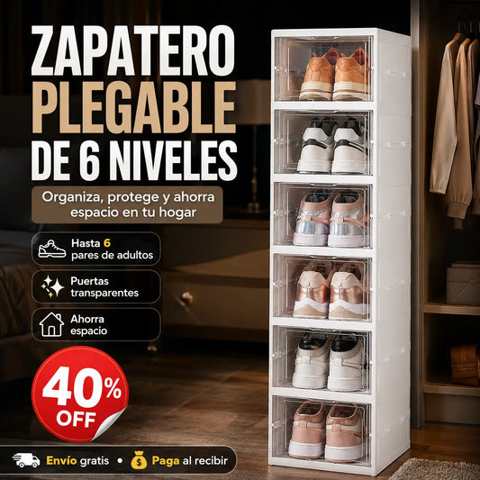 StepBox®: Zapatero Organizador de 6 Niveles