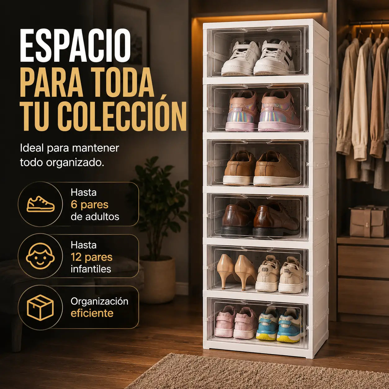 StepBox®: Zapatero Organizador de 6 Niveles