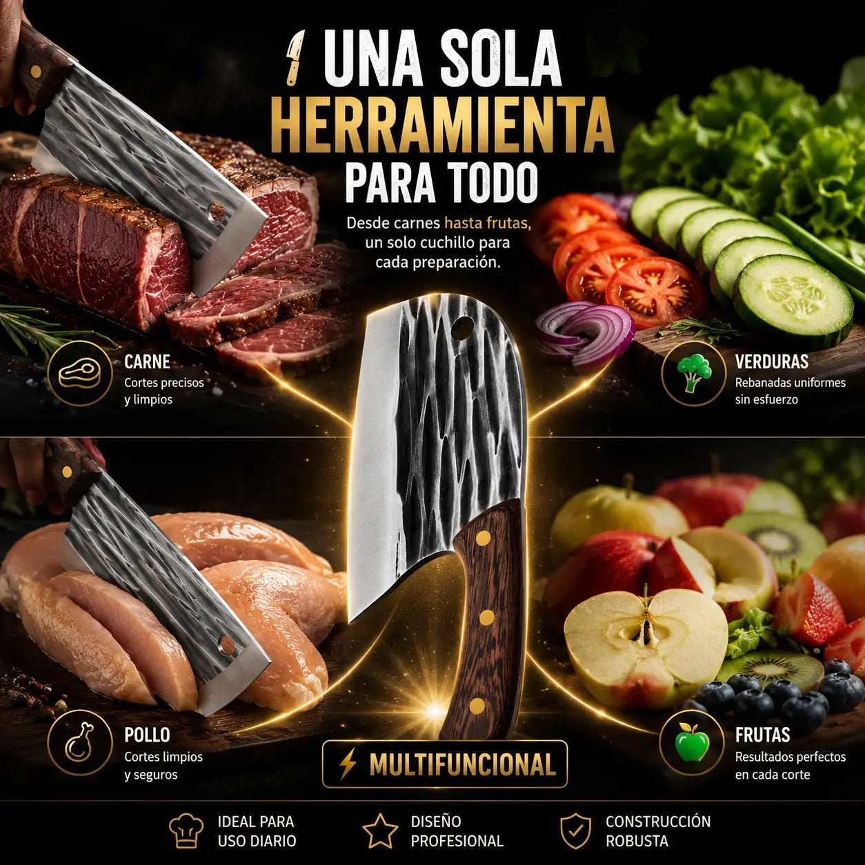 Tazaki® Chef Pro: Cuchillo Multifuncional de Cocina