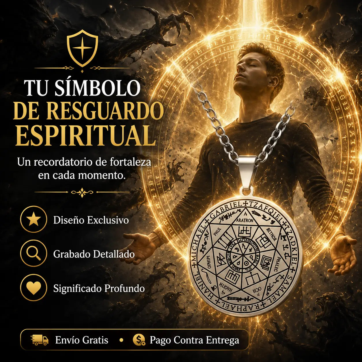 ¡PROMO 2X1! Arcangelis®️: Collar Sello de los 7 Arcángeles – Protección, Fe y Bendición Divina 🙏💫