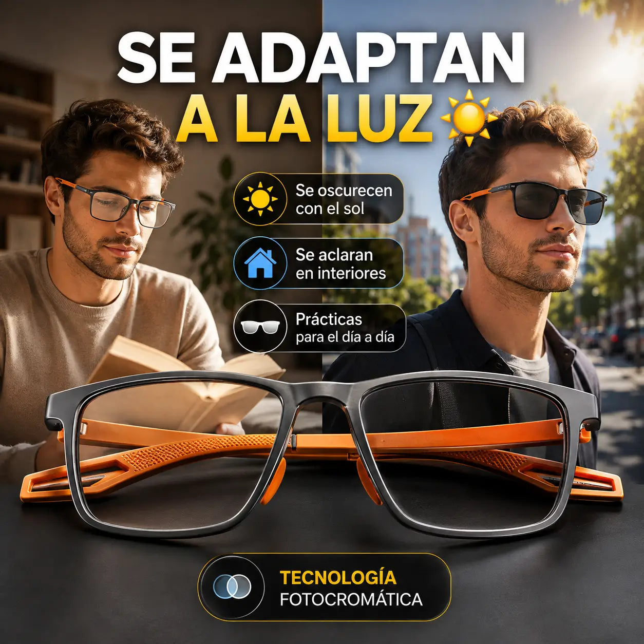 OptiFlex TR90®: Gafas Multifocales Fotocromáticas con Filtro de Luz Azul
