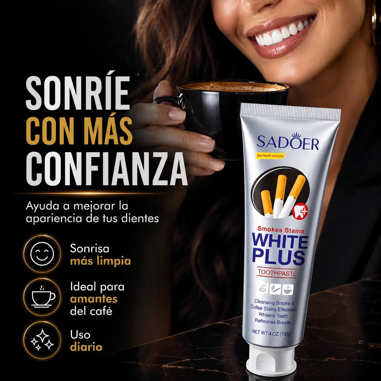 ¡PROMO 2X1! WhiteGlow Plus®️: Pasta dental blanqueadora anti-manchas con frescura intensa y limpieza profunda.