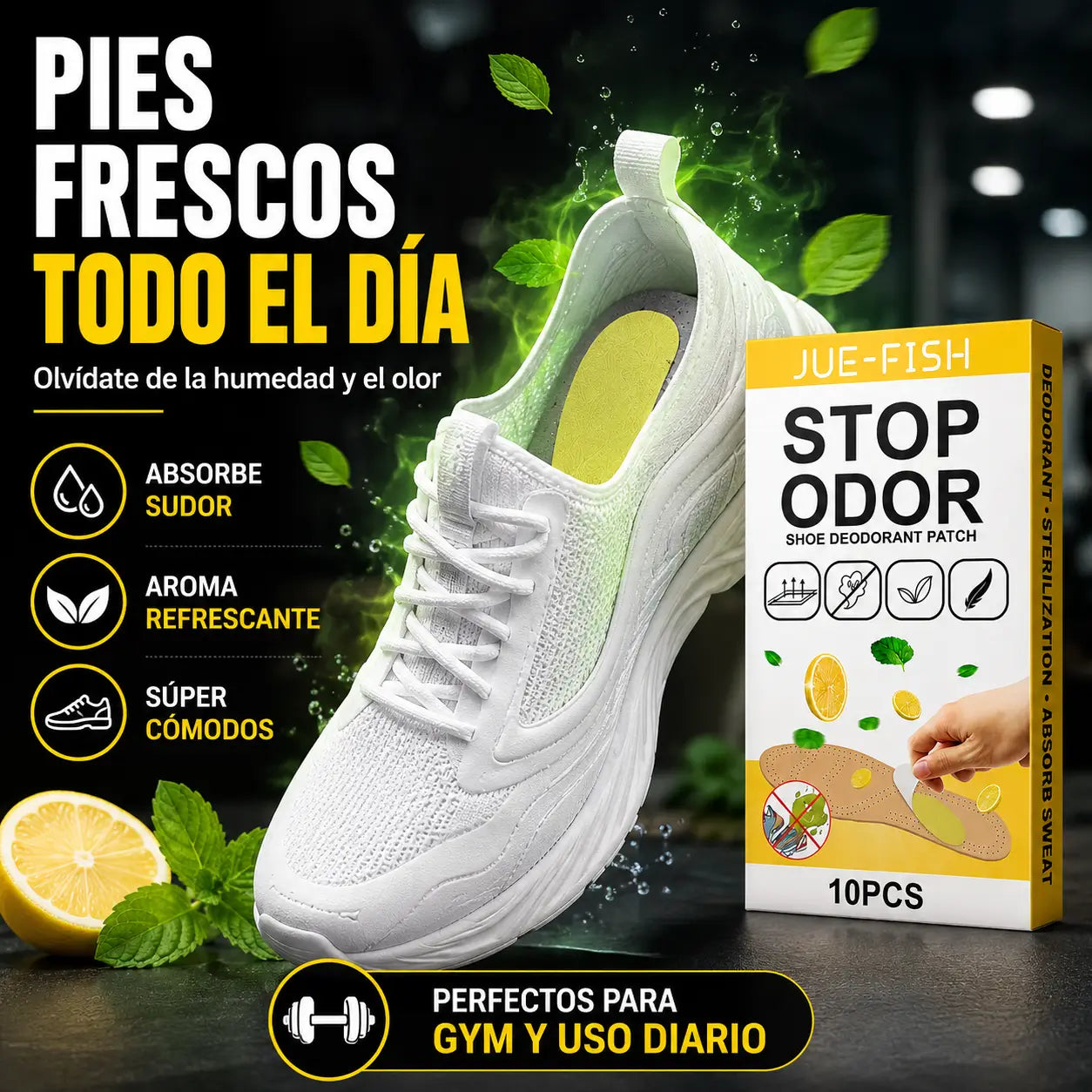 ¡PROMO 2X1! FootFresh®️: Parches desodorantes para pies frescos y cómodos.