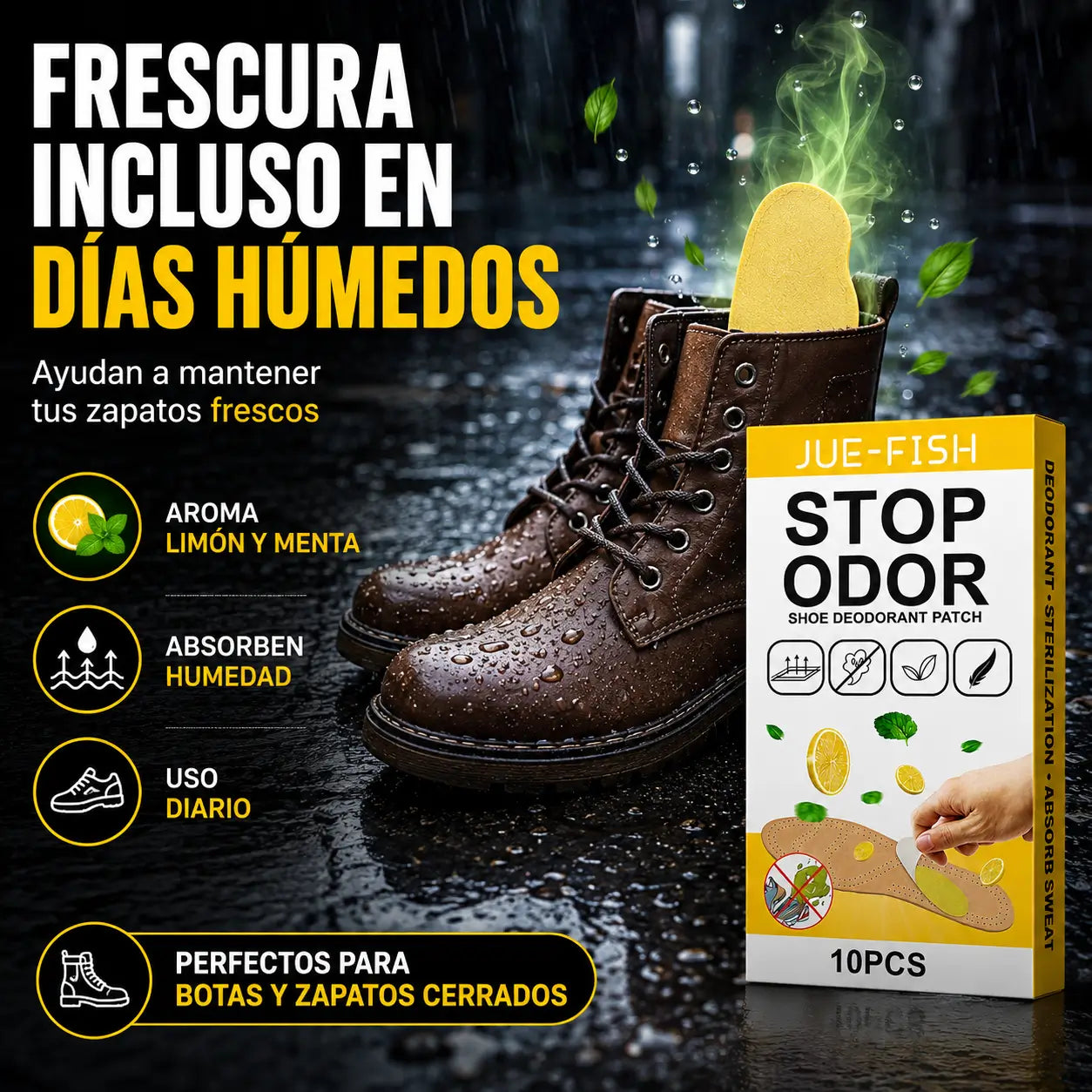¡PROMO 2X1! FootFresh®️: Parches desodorantes para pies frescos y cómodos.