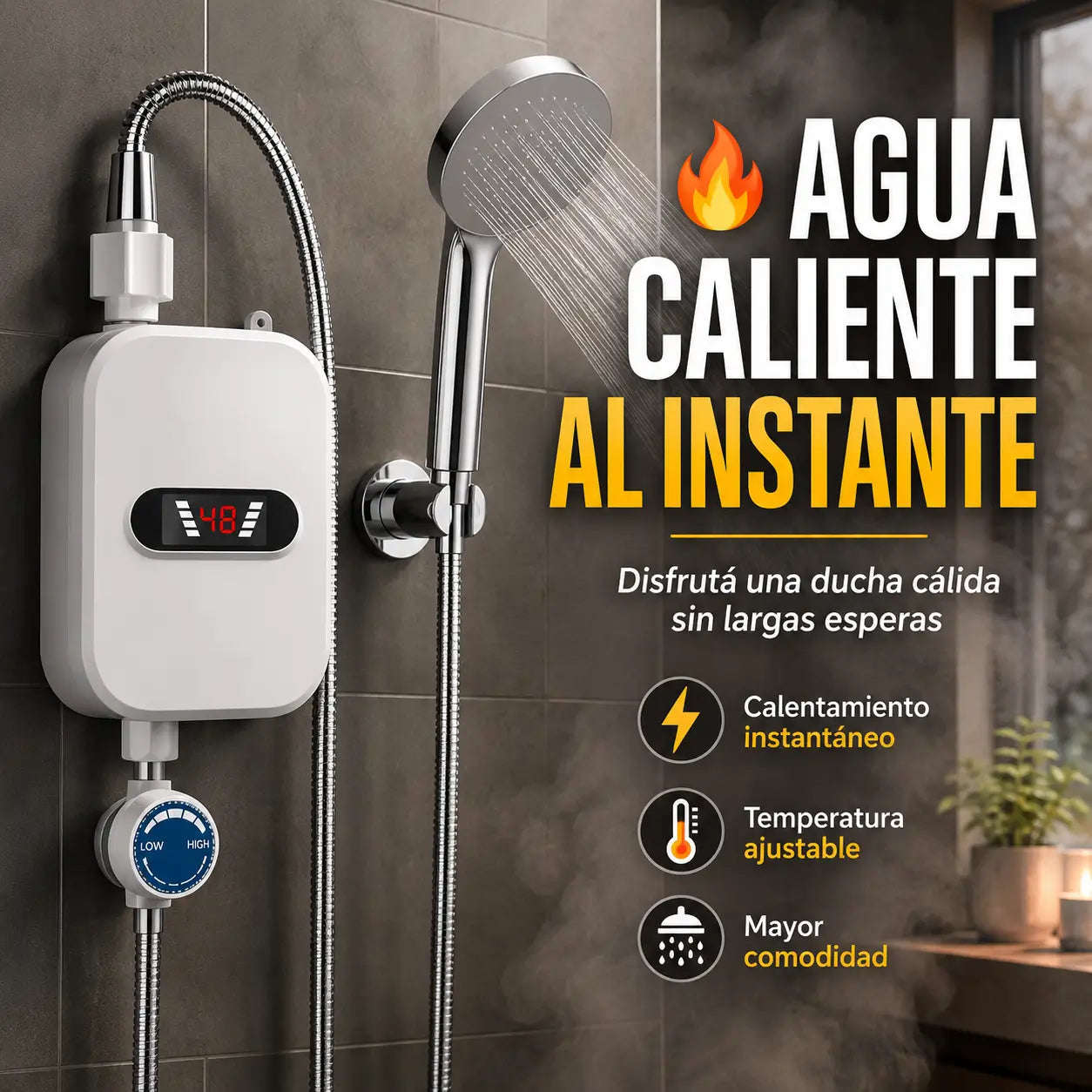 HeatFlow Pro®: Ducha Eléctrica Instantánea 3500W