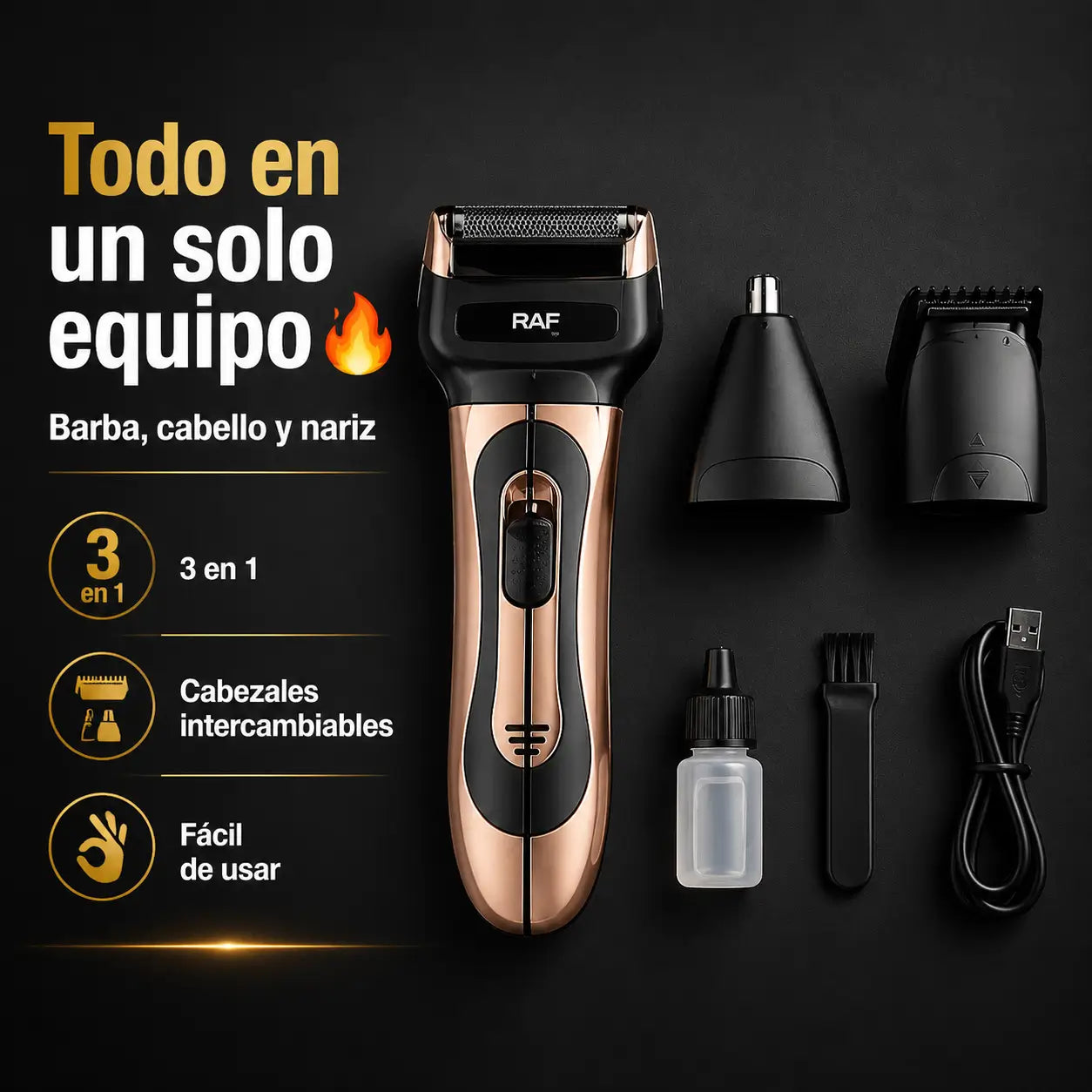 ProShave RAF®️: Rasuradora Multifuncional 3EN1