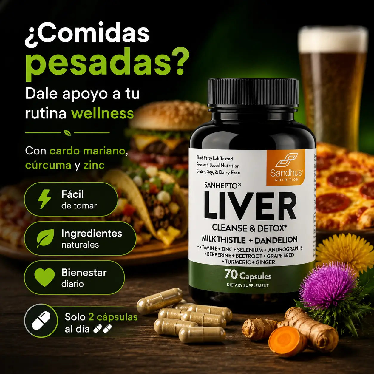 ¡PROMO 2X1! Suplemento Liver Zen Detox®️: Bienestar y equilibrio en solo 2 cápsulas al día.