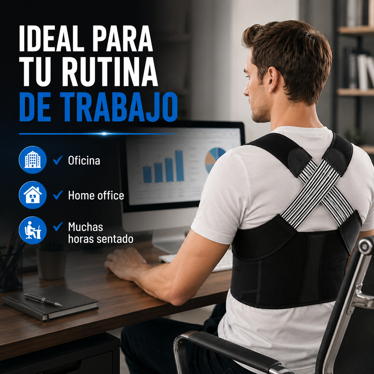 PostureFlex Pro®️: Corrector de Postura Ajustable e Invisible