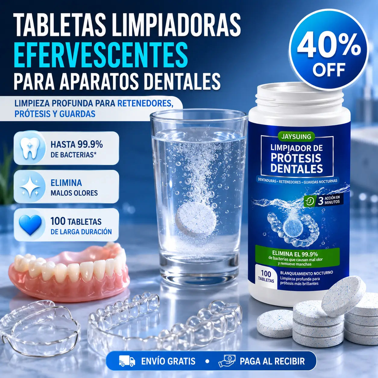 CleanTabs®: Tabletas Limpiadoras para Aparatos Dentales