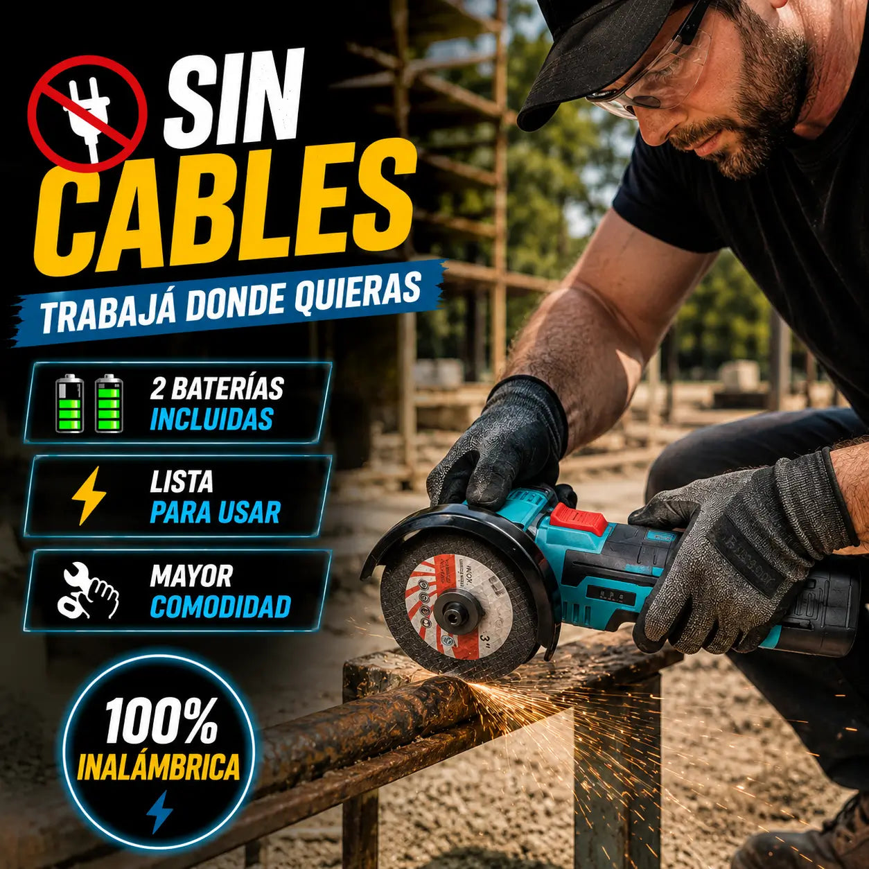 PowerCut Pro®: Mini Amoladora 12V + Kit de 46 Llaves de REGALO