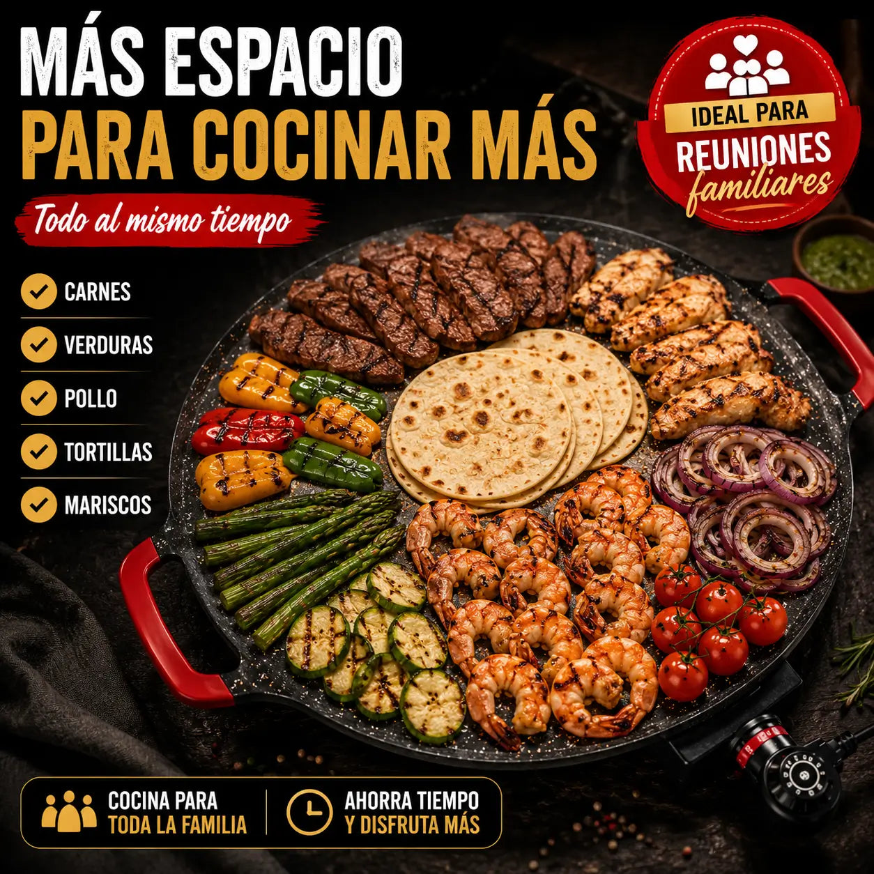 GrillMaster Pro®: Parrilla Eléctrica Antiadherente XL