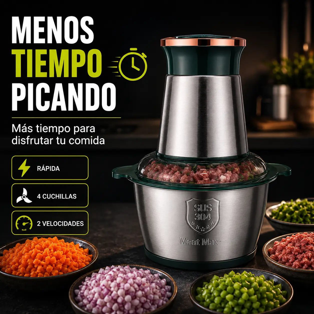 Meat Max®: Picadora Eléctrica Multifuncional