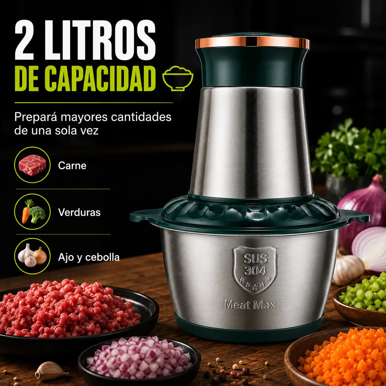 Meat Max®: Picadora Eléctrica Multifuncional