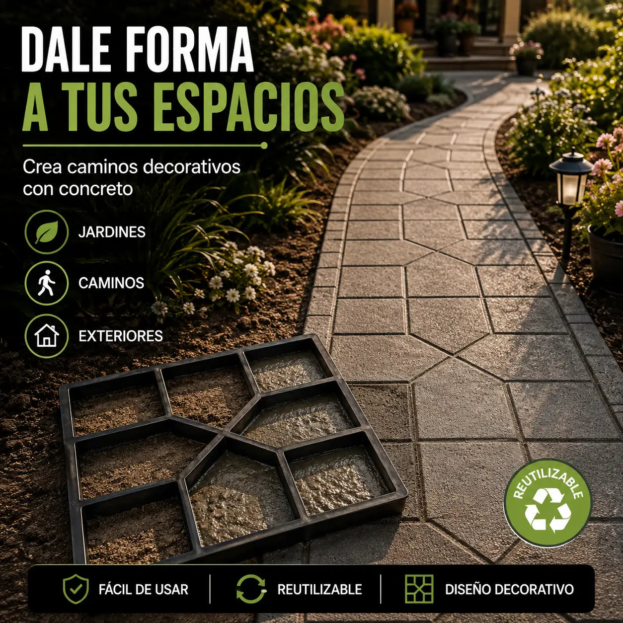 PaveMold Pro®: Molde Reutilizable para Piso de Concreto