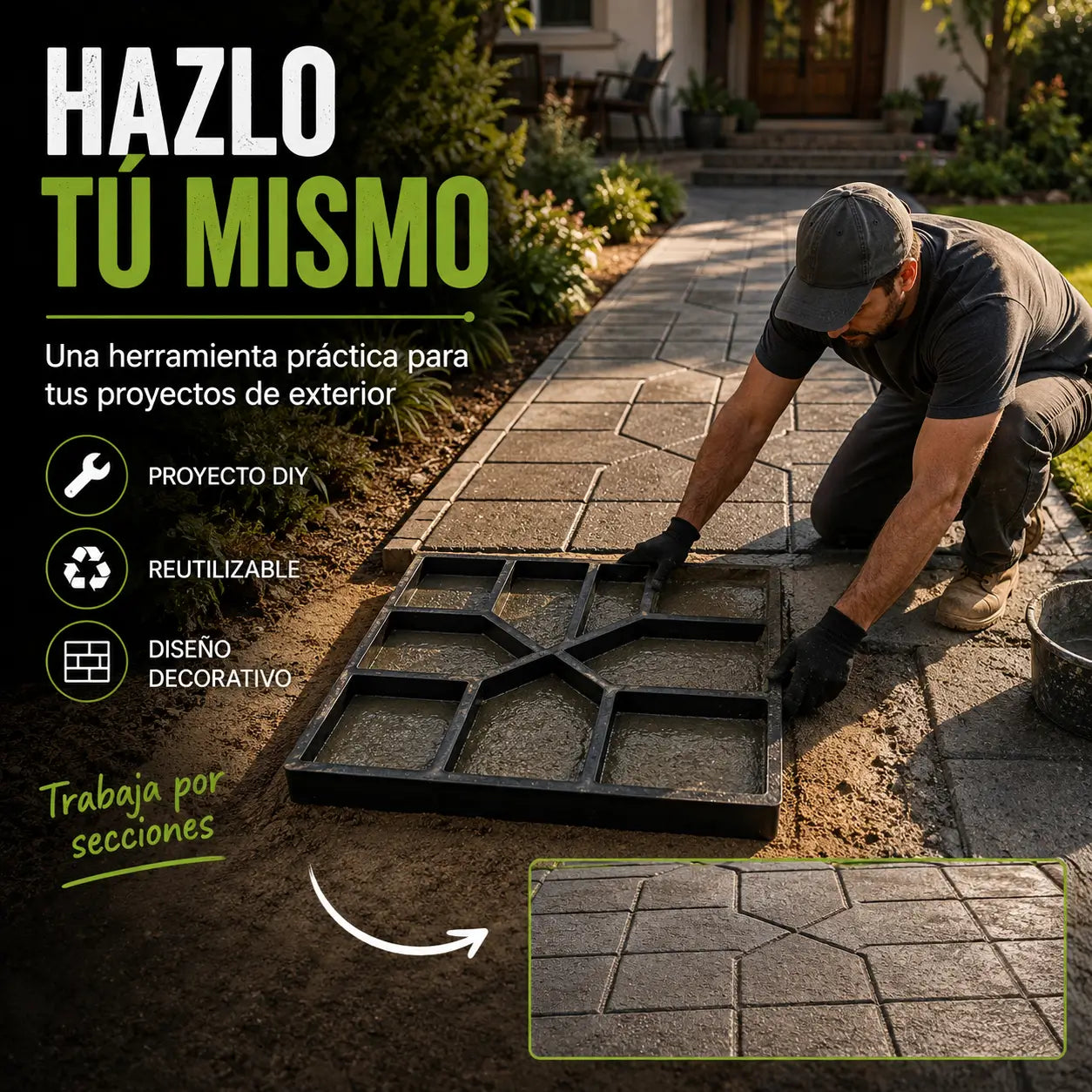 PaveMold Pro®: Molde Reutilizable para Piso de Concreto