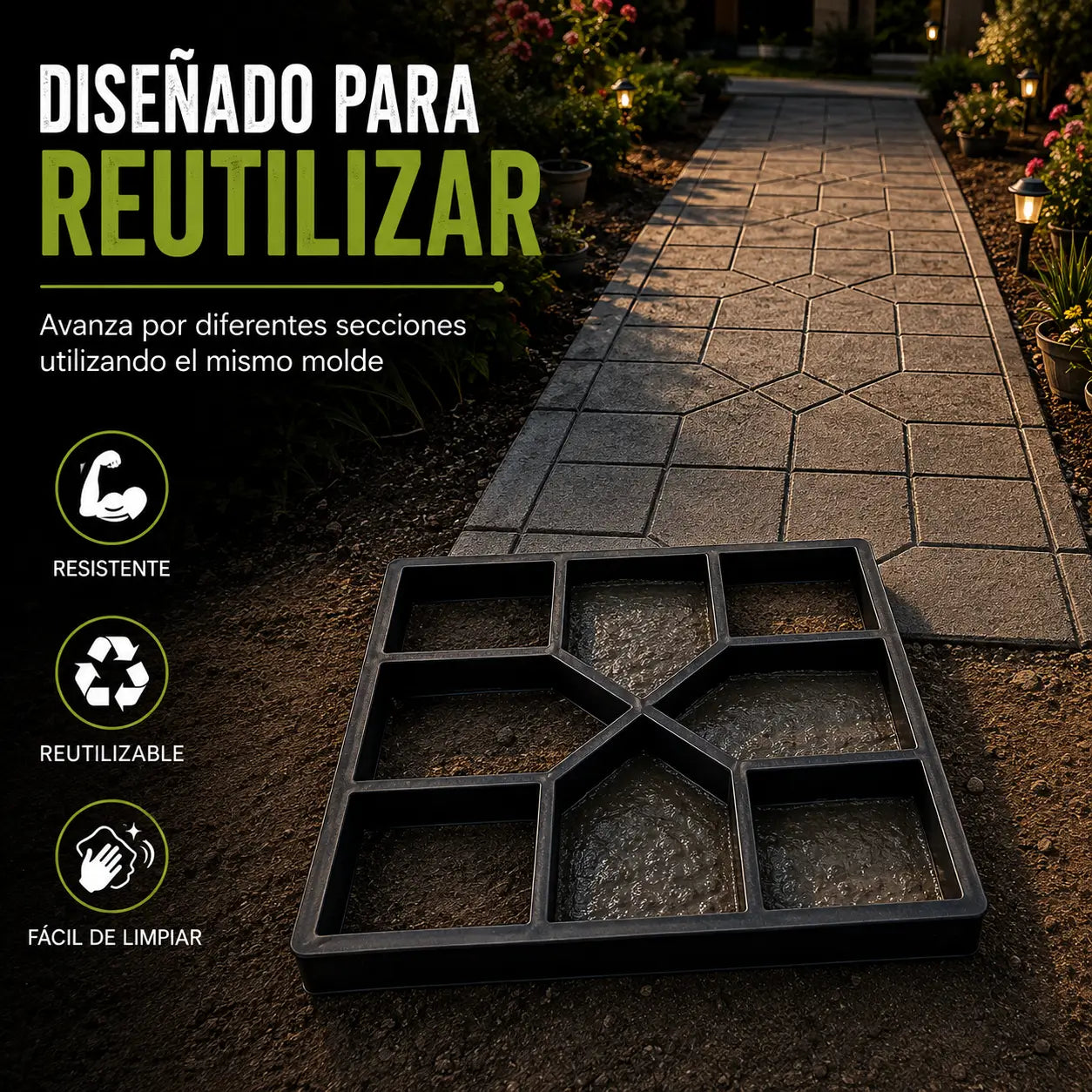 PaveMold Pro®: Molde Reutilizable para Piso de Concreto