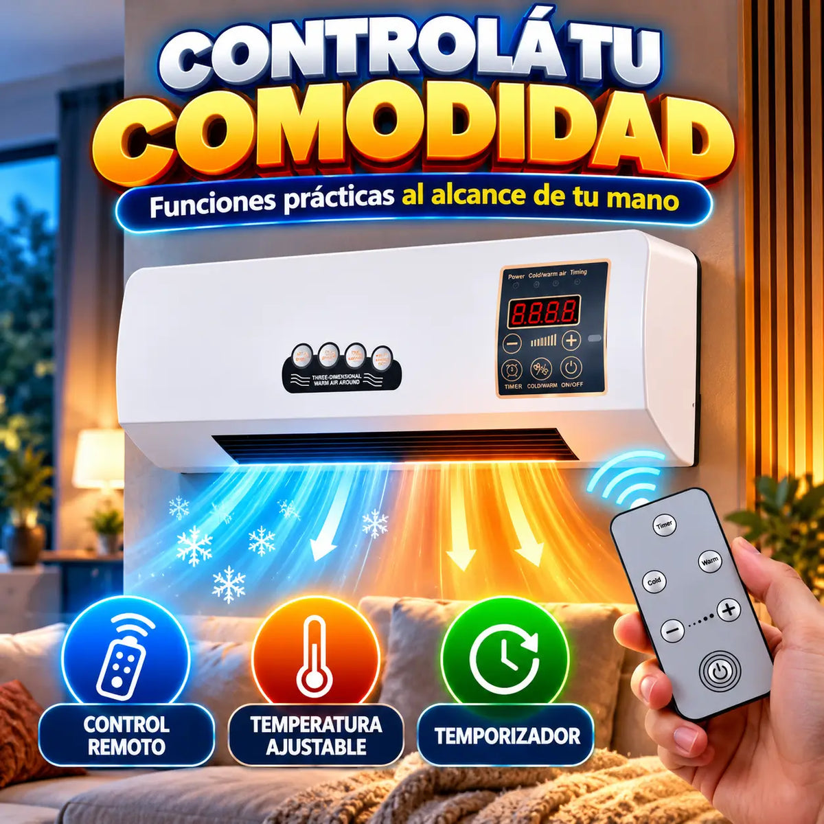 CoolHeat Pro®: Aire Acondicionado 2 en 1 Frío y Calor con Control Remoto
