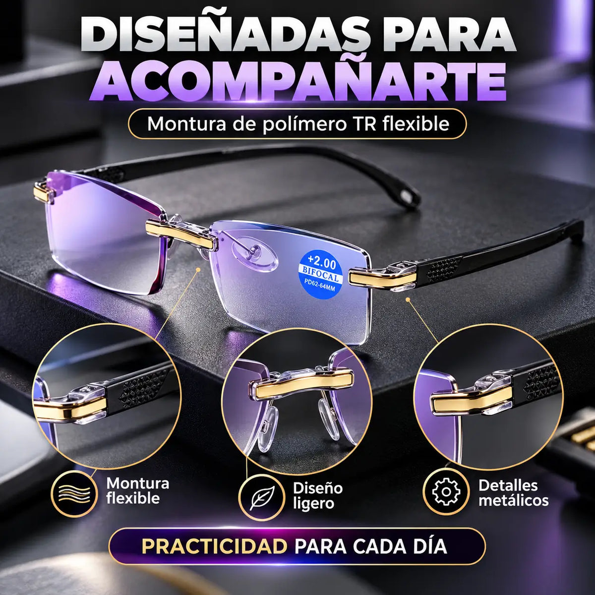 DuoVista TR90®: Gafas Bifocales 2 en 1 con Filtro de Luz Azul