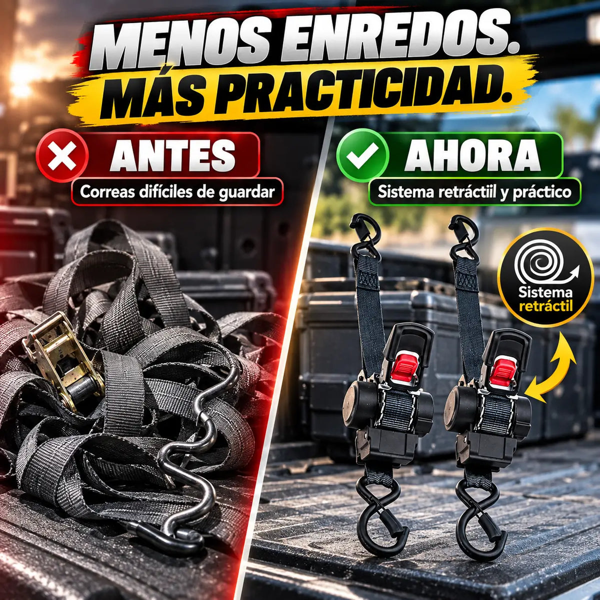 ¡PROMO 2X1! GripLock Pro®: Eslingas Retráctiles para Asegurar Carga