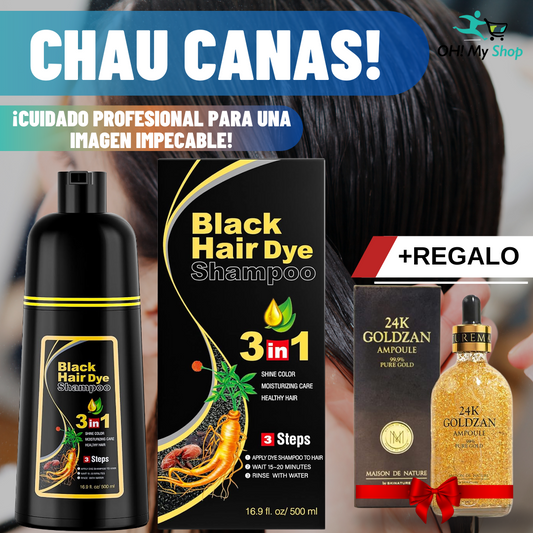 Shampoo Black 3 en 1 - CHAU CANAS!