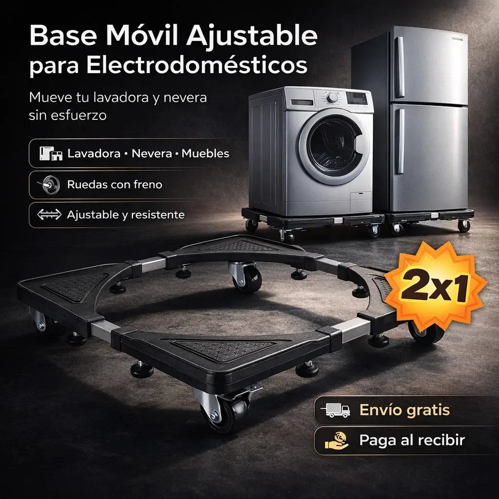 Base Móvil Ajustable para Electrodomésticos: Muévelo Fácil, Limpia Sin Esfuerzo