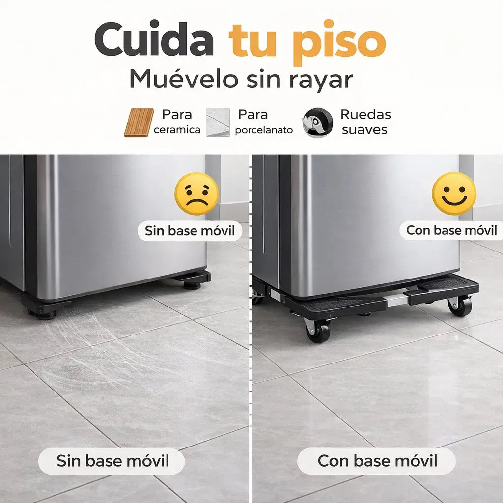 Base Móvil Ajustable para Electrodomésticos: Muévelo Fácil, Limpia Sin Esfuerzo