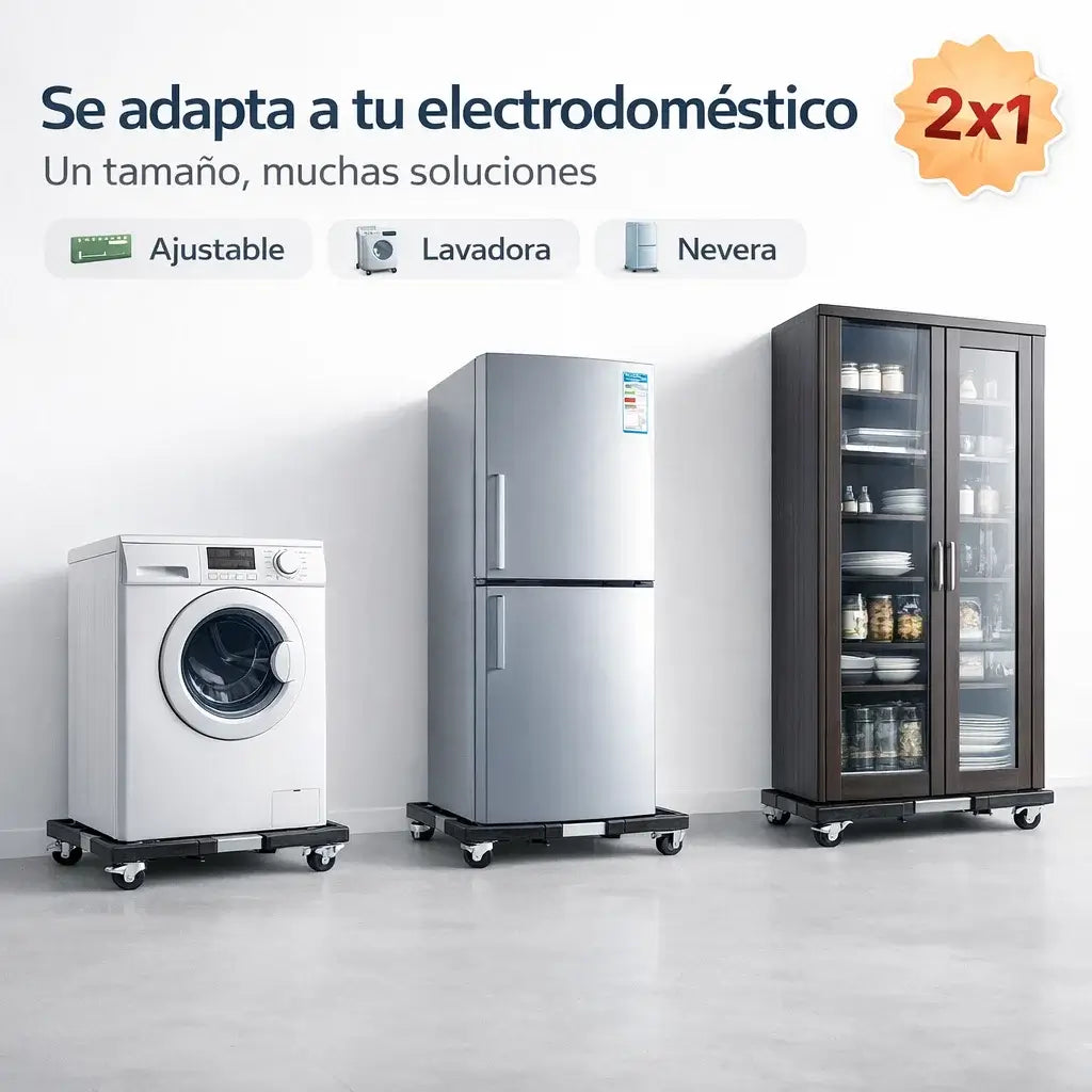 Base Móvil Ajustable para Electrodomésticos: Muévelo Fácil, Limpia Sin Esfuerzo