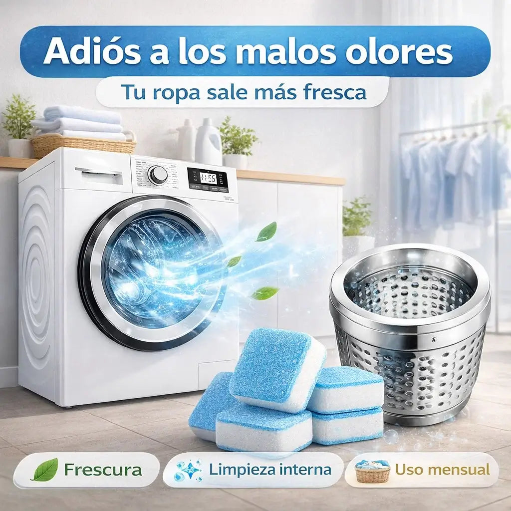 ¡PROMO 2x1! 24 Pastillas Limpiadoras para Lavadora: Elimina Olores y Deja tu Máquina Como Nueva en Minutos