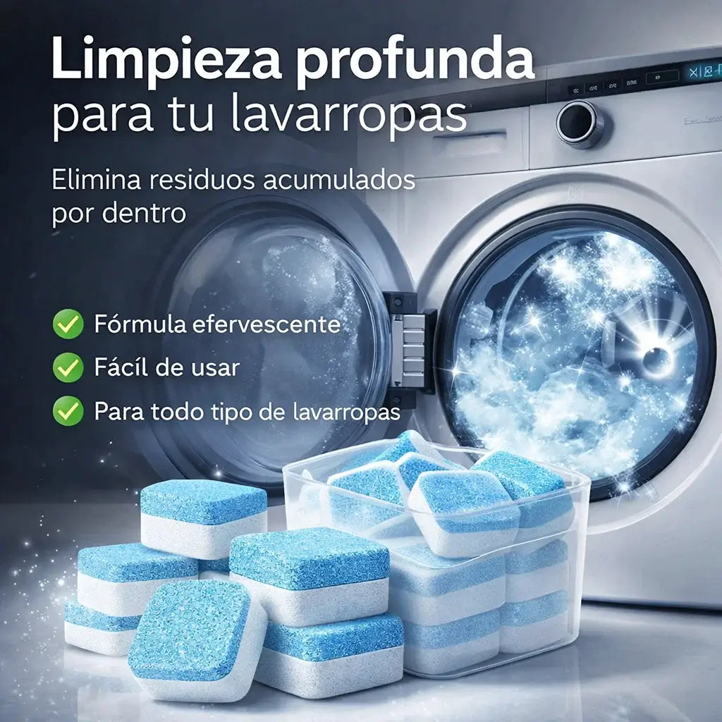 ¡PROMO 2x1! 24 Pastillas Limpiadoras para Lavadora: Elimina Olores y Deja tu Máquina Como Nueva en Minutos