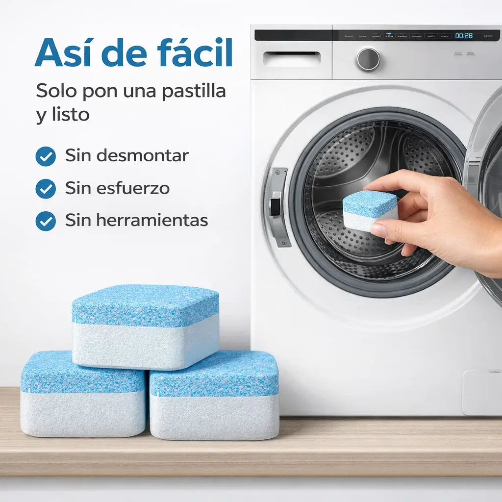 ¡PROMO 2x1! 24 Pastillas Limpiadoras para Lavadora: Elimina Olores y Deja tu Máquina Como Nueva en Minutos