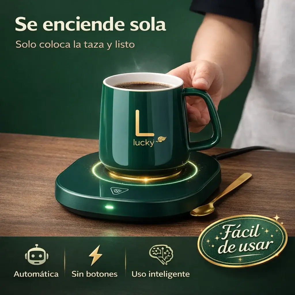 ¡PROMO 2X1! HeatMug Deluxe®️: Taza con Base Calentadora Automática