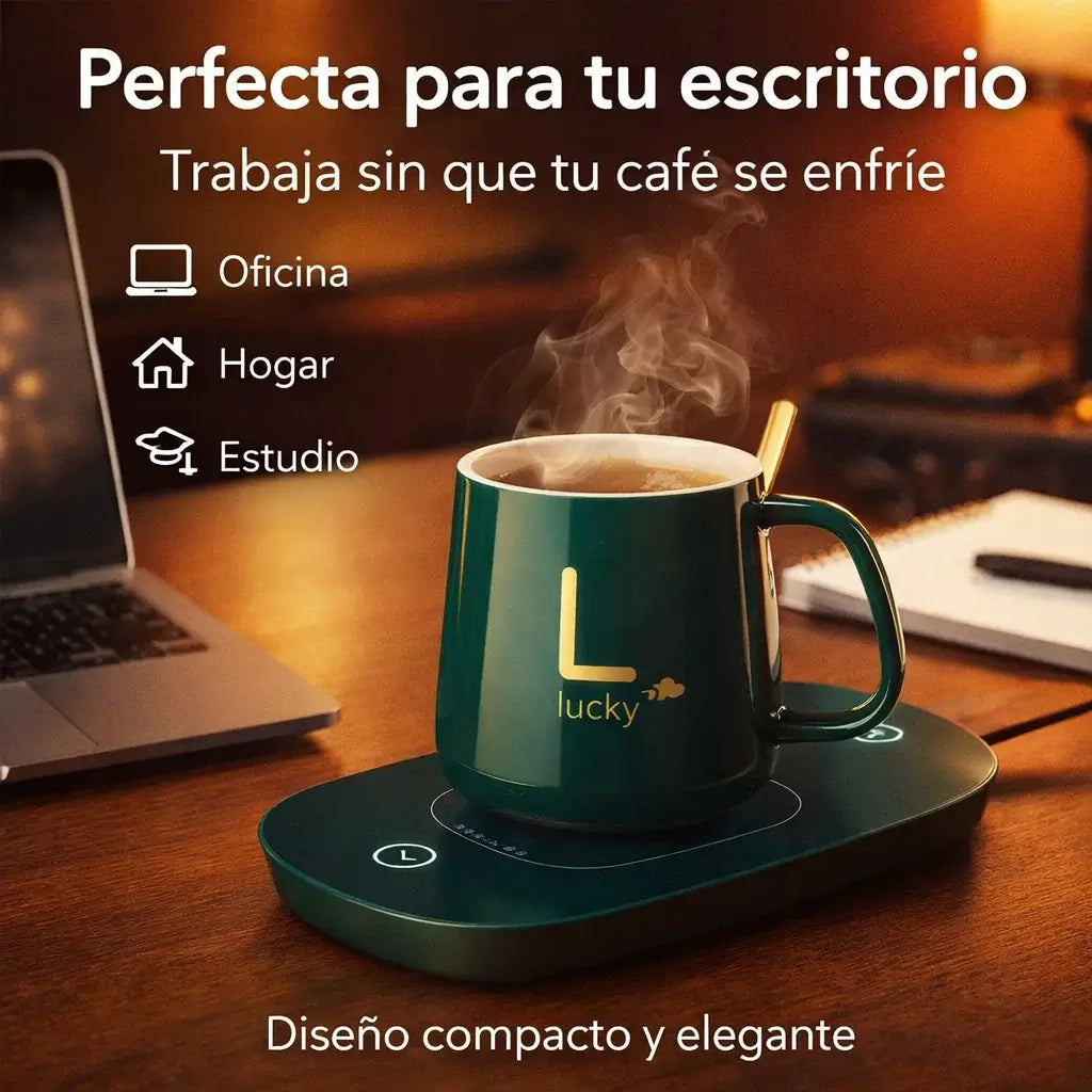 ¡PROMO 2X1! HeatMug Deluxe®️: Taza con Base Calentadora Automática