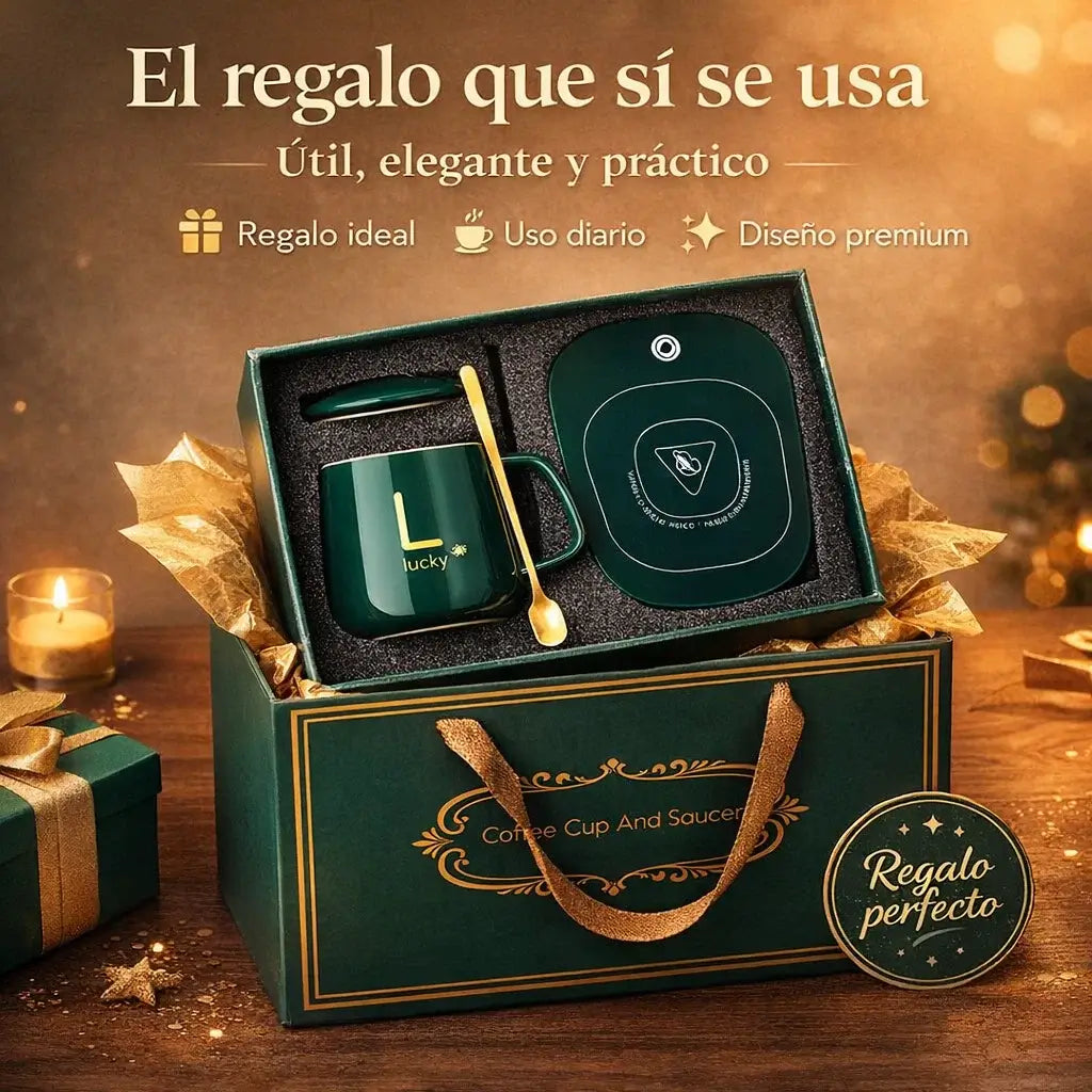 ¡PROMO 2X1! HeatMug Deluxe®️: Taza con Base Calentadora Automática