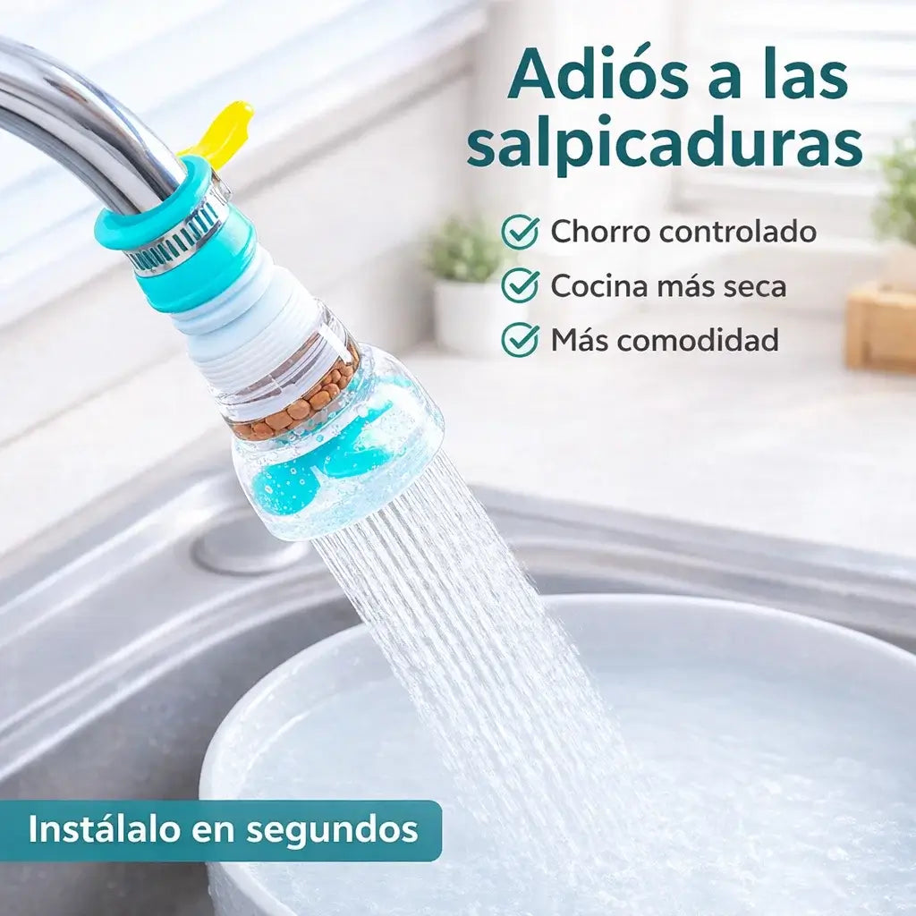AquaPure 360®️: Purificador de agua con giro total y filtro integrado